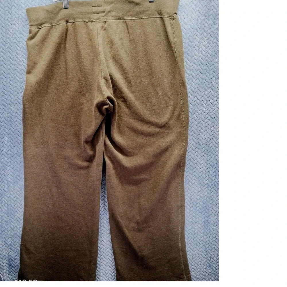 Polo Jeans Co Ralph Lauren Womens Large Olive Green Wide Leg Sweatpants RL Logo‎